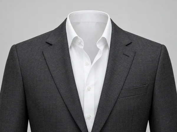 AI 职业照服装预览：炭灰色西装